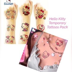 HELLO KITTY Tattoos Kawaii Coquette Girls Gift Pack Temporary Waterproof Tats 🎀